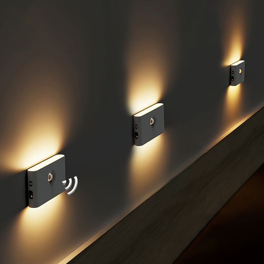 Goldene LED-Wandleuchte mit Bewegungsmelder 