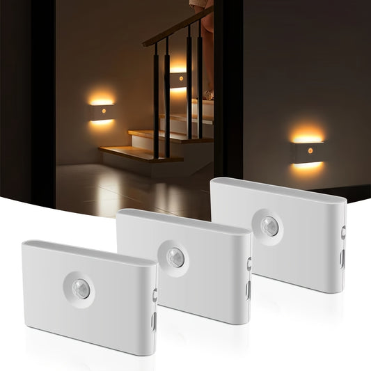 Goldene LED-Wandleuchte mit Bewegungsmelder 